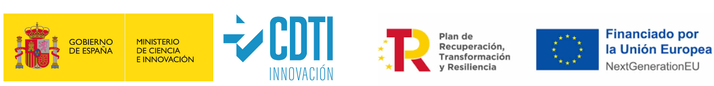 CDTI · Plan de Recuperación, Transformación y Resiliencia · Next Generation EU