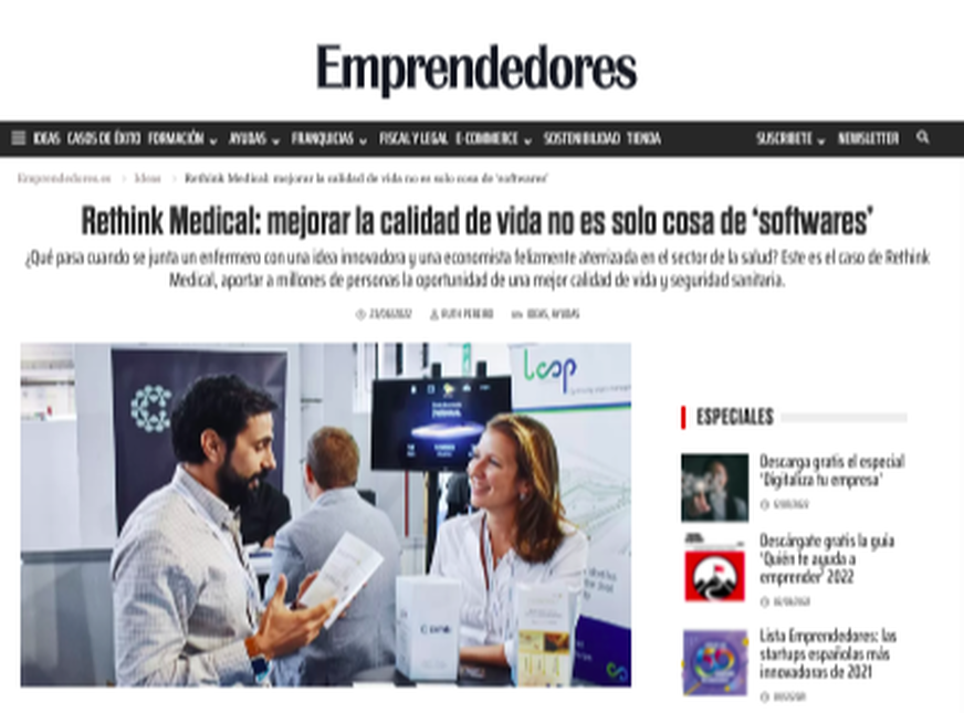 Emprendedores magazine article about Rethink Medical
