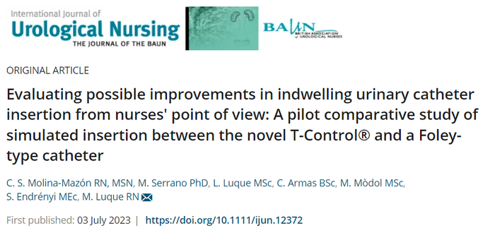 Article about improvements in urinary catheterization