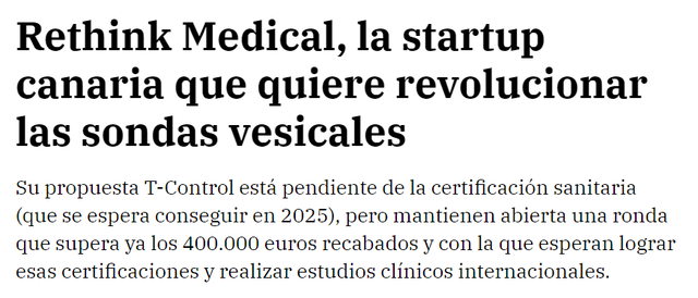 La Razón article about Rethink Medical and T-Control®